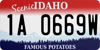 ID license plate 1A0669W