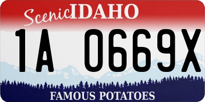 ID license plate 1A0669X