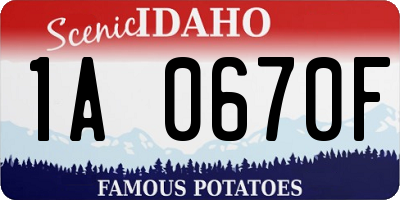 ID license plate 1A0670F
