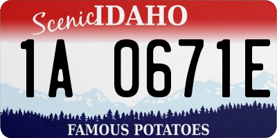 ID license plate 1A0671E