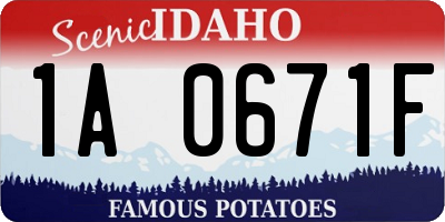 ID license plate 1A0671F