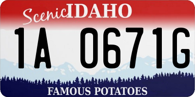 ID license plate 1A0671G