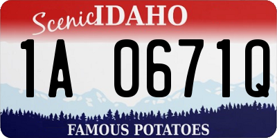 ID license plate 1A0671Q