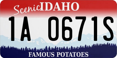 ID license plate 1A0671S