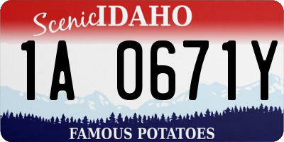 ID license plate 1A0671Y
