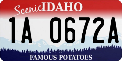 ID license plate 1A0672A