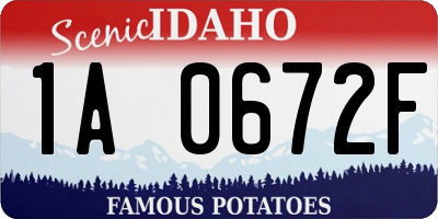 ID license plate 1A0672F