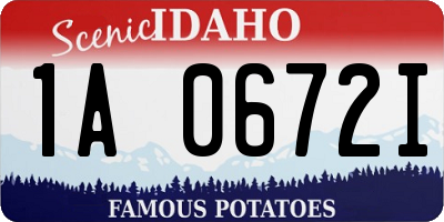 ID license plate 1A0672I