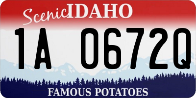 ID license plate 1A0672Q