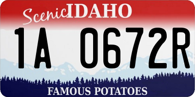 ID license plate 1A0672R