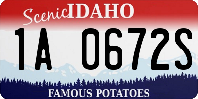 ID license plate 1A0672S