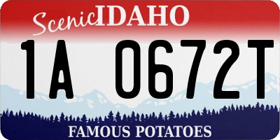 ID license plate 1A0672T