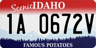 ID license plate 1A0672V