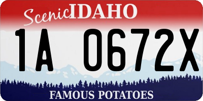 ID license plate 1A0672X