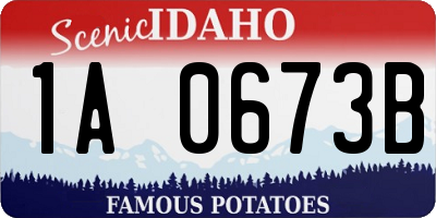 ID license plate 1A0673B