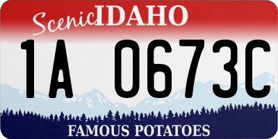 ID license plate 1A0673C