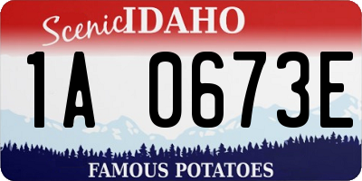 ID license plate 1A0673E