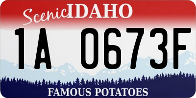 ID license plate 1A0673F