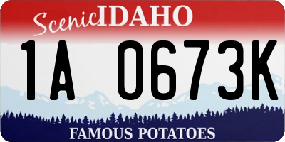 ID license plate 1A0673K