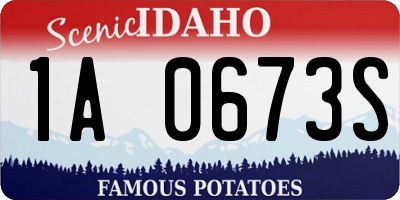 ID license plate 1A0673S