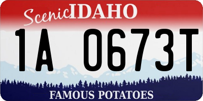 ID license plate 1A0673T