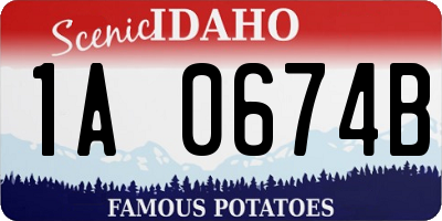 ID license plate 1A0674B