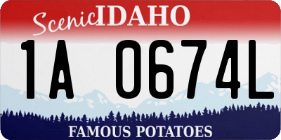 ID license plate 1A0674L