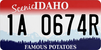 ID license plate 1A0674R