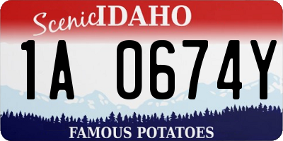 ID license plate 1A0674Y