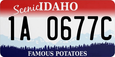 ID license plate 1A0677C