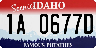 ID license plate 1A0677D