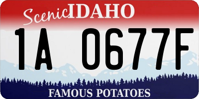 ID license plate 1A0677F
