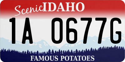 ID license plate 1A0677G