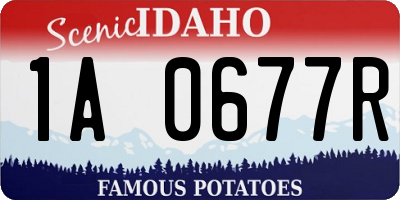 ID license plate 1A0677R