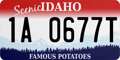 ID license plate 1A0677T