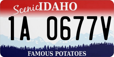ID license plate 1A0677V