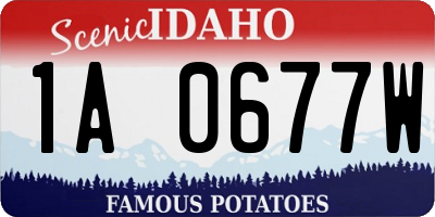 ID license plate 1A0677W
