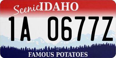 ID license plate 1A0677Z