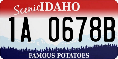 ID license plate 1A0678B