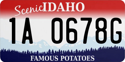 ID license plate 1A0678G