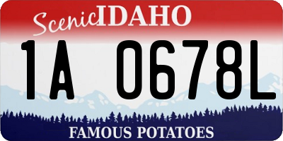 ID license plate 1A0678L