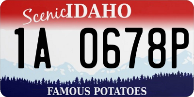 ID license plate 1A0678P