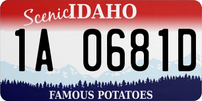 ID license plate 1A0681D