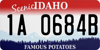 ID license plate 1A0684B