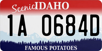 ID license plate 1A0684D