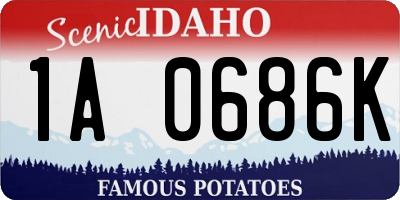 ID license plate 1A0686K