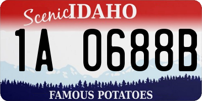 ID license plate 1A0688B