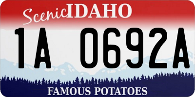 ID license plate 1A0692A