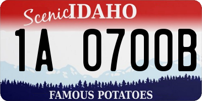 ID license plate 1A0700B