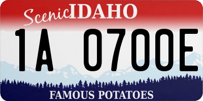 ID license plate 1A0700E